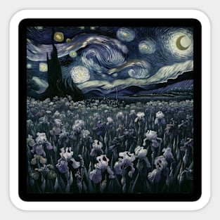 Enchanted Flower Garden Night: Iris Starry Floral Sticker